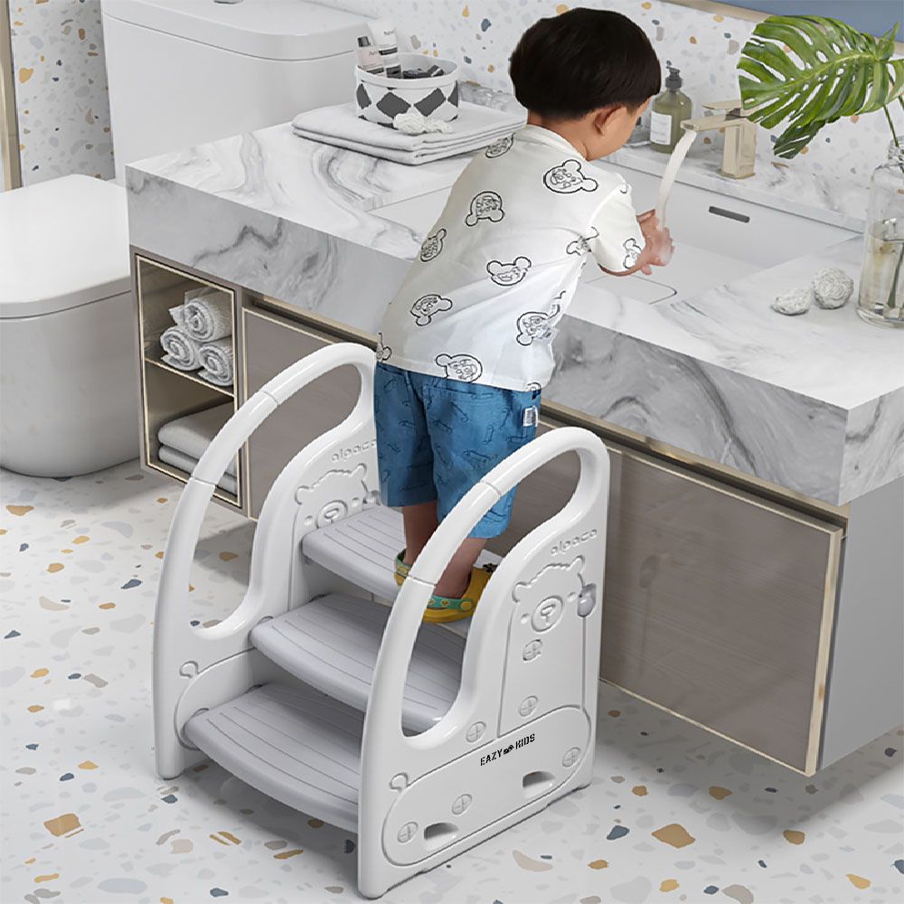 Eazy Kids - 3 Step Stool - Grey