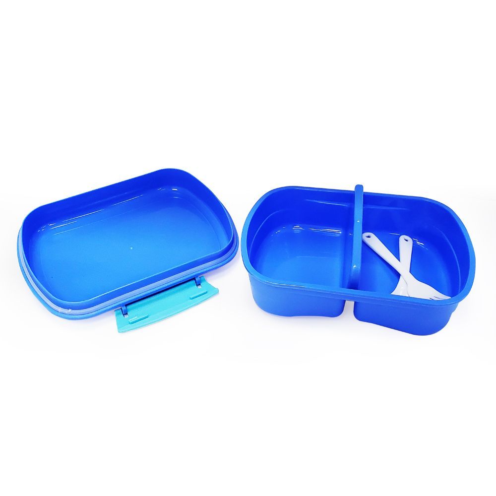 Eazy Kids - 2 Compartment Lunch Box & Water Bottle 350ml - Astronaut Blue