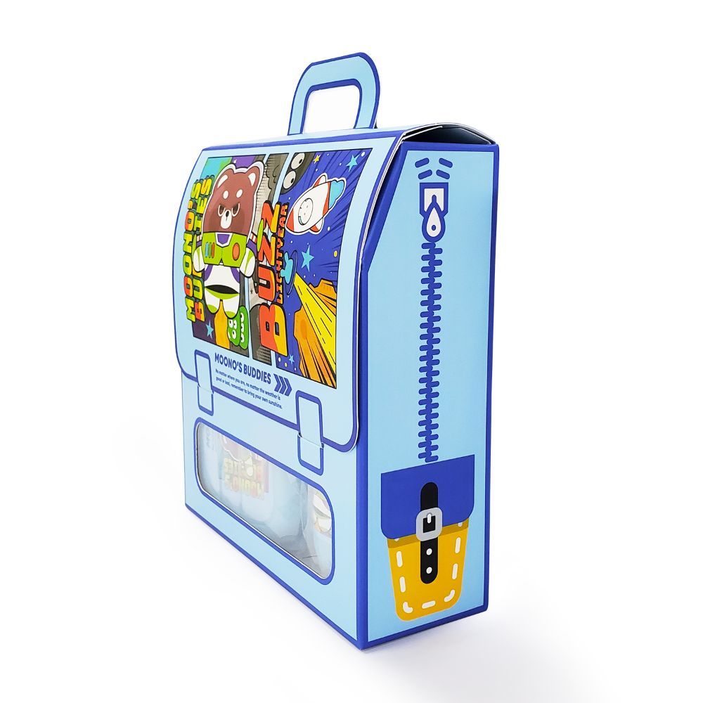 Eazy Kids - 2 Compartment Lunch Box & Water Bottle 350ml - Buddies Blue