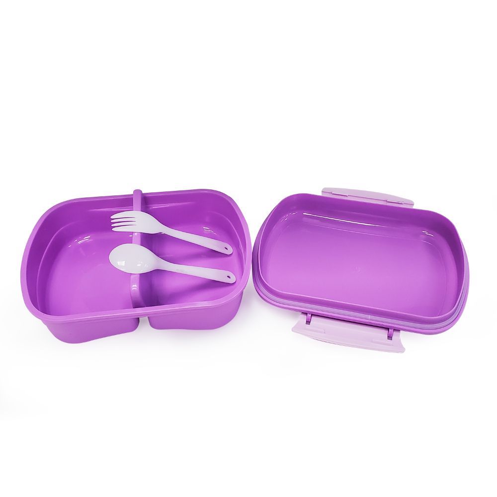 Eazy Kids - 2 Compartment Lunch Box & Water Bottle 350ml - Rabbit Purple