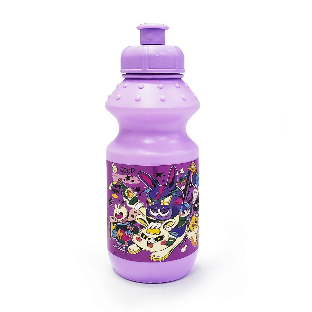 Eazy Kids - 2 Compartment Lunch Box & Water Bottle 350ml - Rabbit Purple