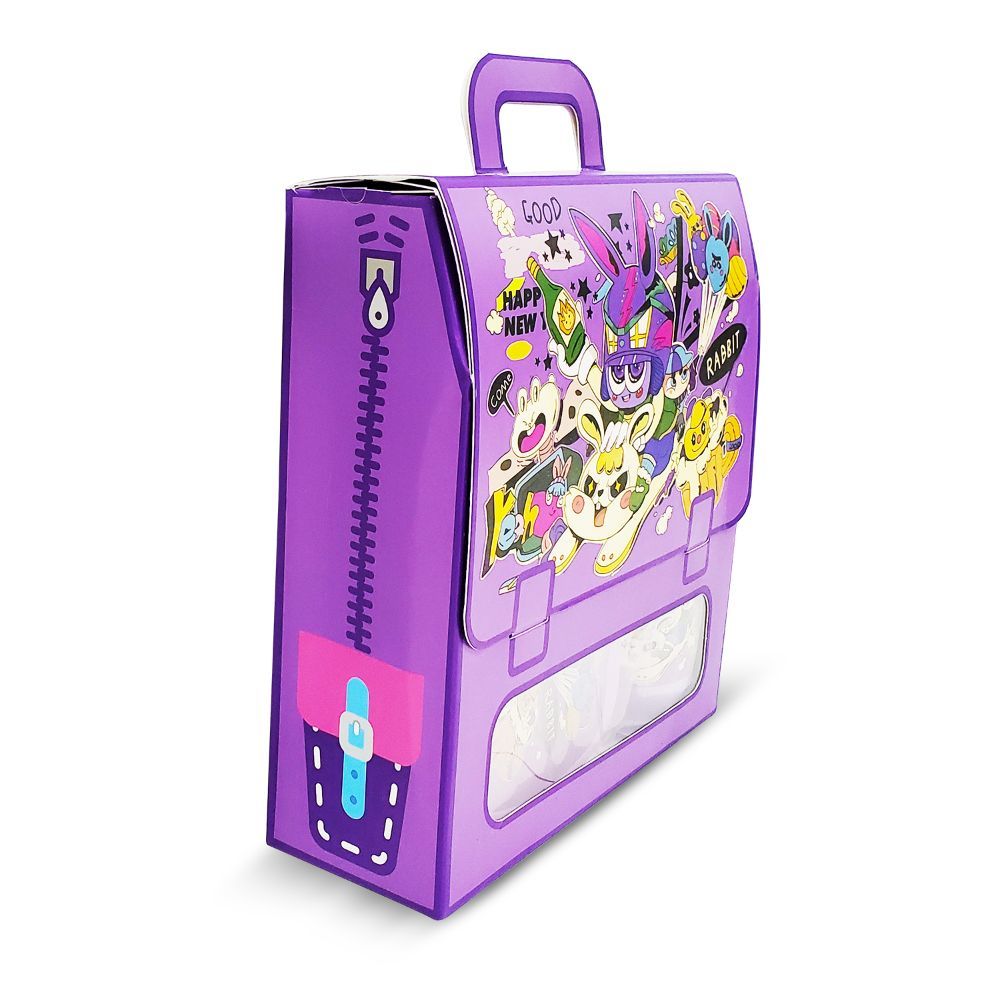 Eazy Kids - 2 Compartment Lunch Box & Water Bottle 350ml - Rabbit Purple