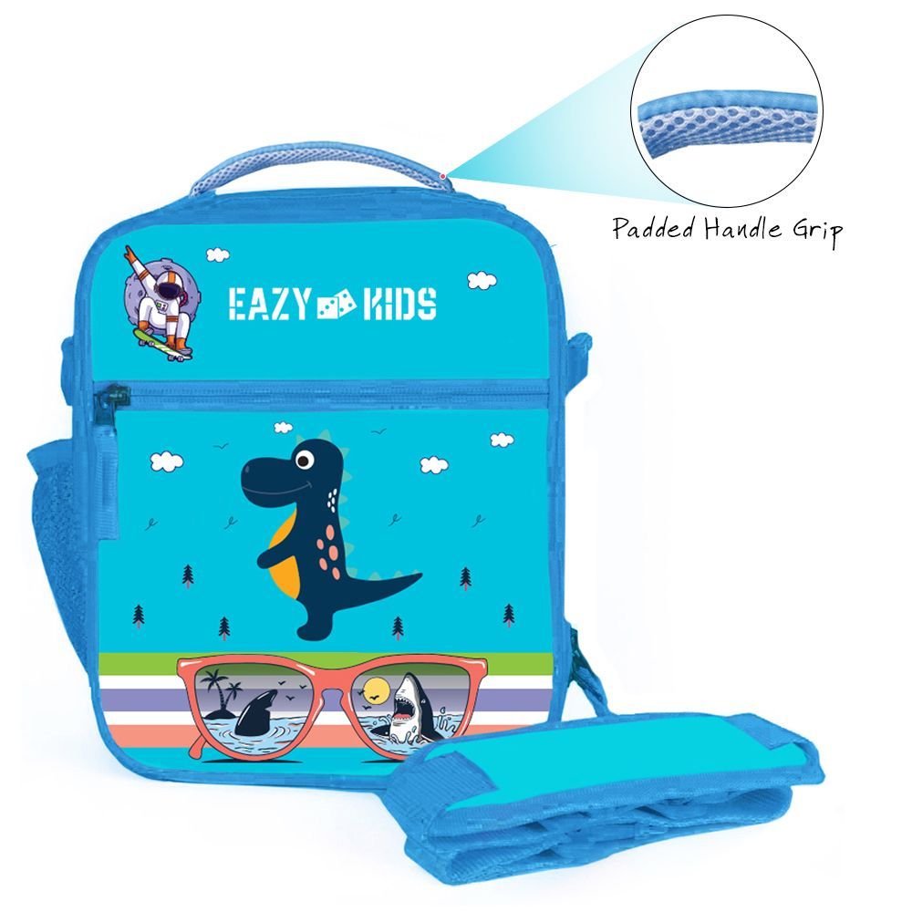 Eazy Kids - Bento Boxes w/ Insulated Lunch Bag - Jawsome Shark Blue