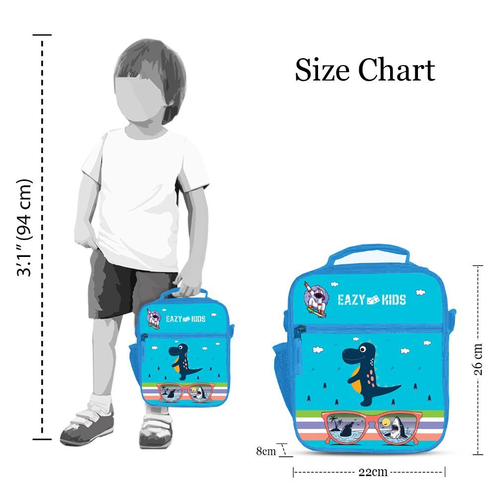 Eazy Kids - Bento Boxes w/ Insulated Lunch Bag - Jawsome Shark Blue