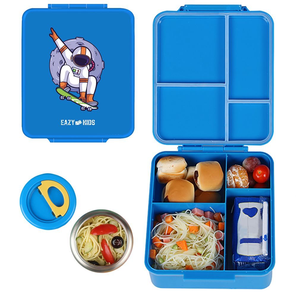 Eazy Kids - Bento Boxes w/ Insulated Lunch Bag - Baby Astronaut Blue