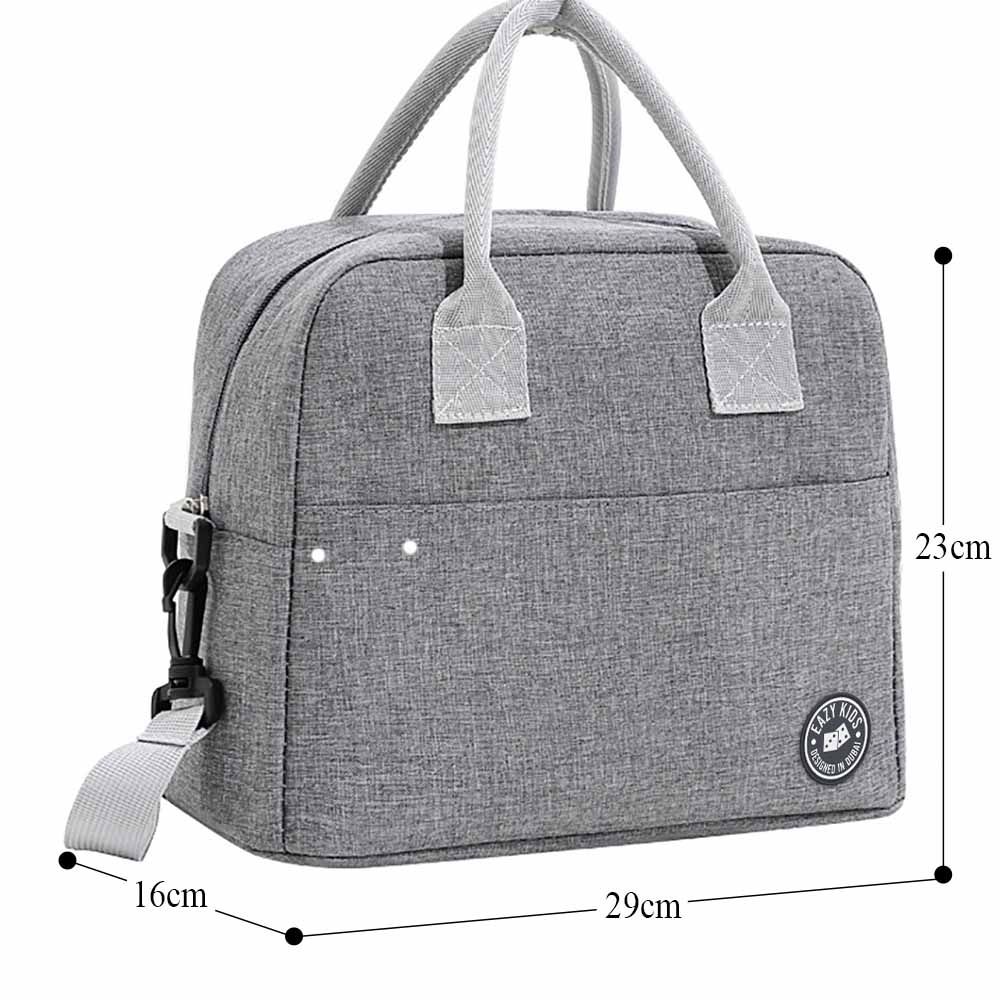 Eazy Kids - Bento Boxes w/ Insulated Lunch Bag - Grey