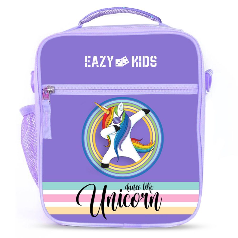 Eazy Kids - Unicorn Purple Bento Boxes w/ Assorted Insulated Lunch Bag Combo 