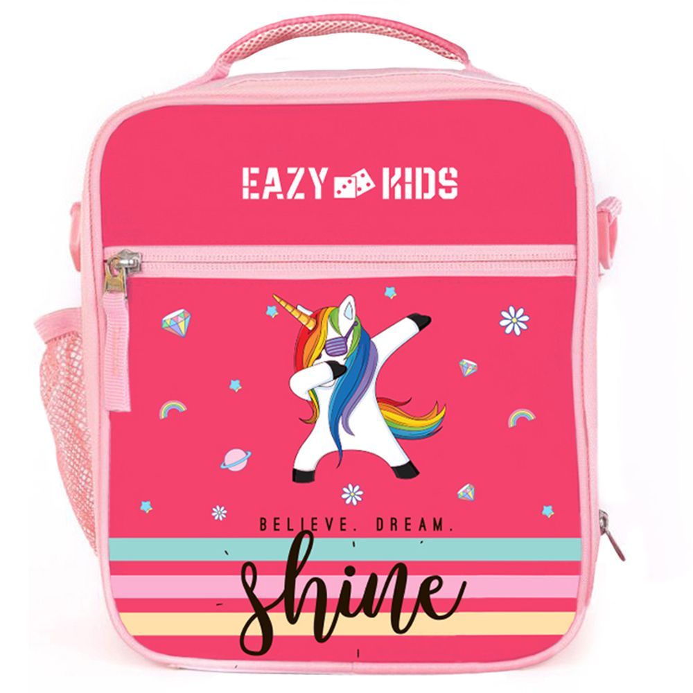 Eazy Kids - Bento Boxes w/ Insulated Lunch Bag - Unicorn Pink