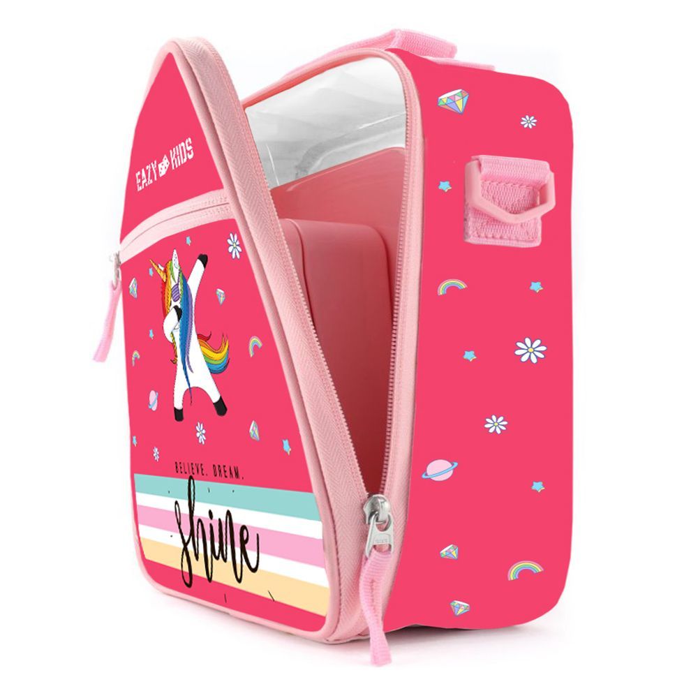 Eazy Kids - Bento Boxes w/ Insulated Lunch Bag - Unicorn Pink