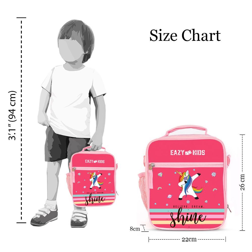 Eazy Kids - Bento Boxes w/ Insulated Lunch Bag - Unicorn Pink