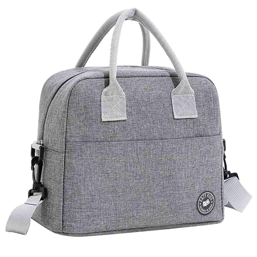 Eazy Kids - 4 Compartments Bento Boxes w/ Insulated Lunch Bag 7L - Love Saudi Grey