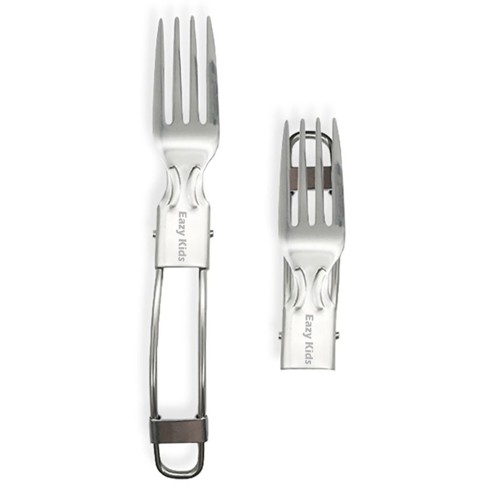 Eazy Kids - Folding Spork, Spoon & Fork - Silver