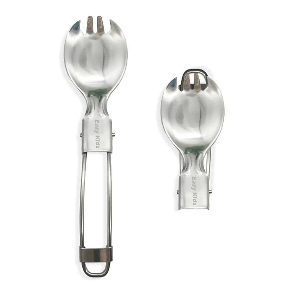 Eazy Kids - Folding Spork, Spoon & Fork - Silver