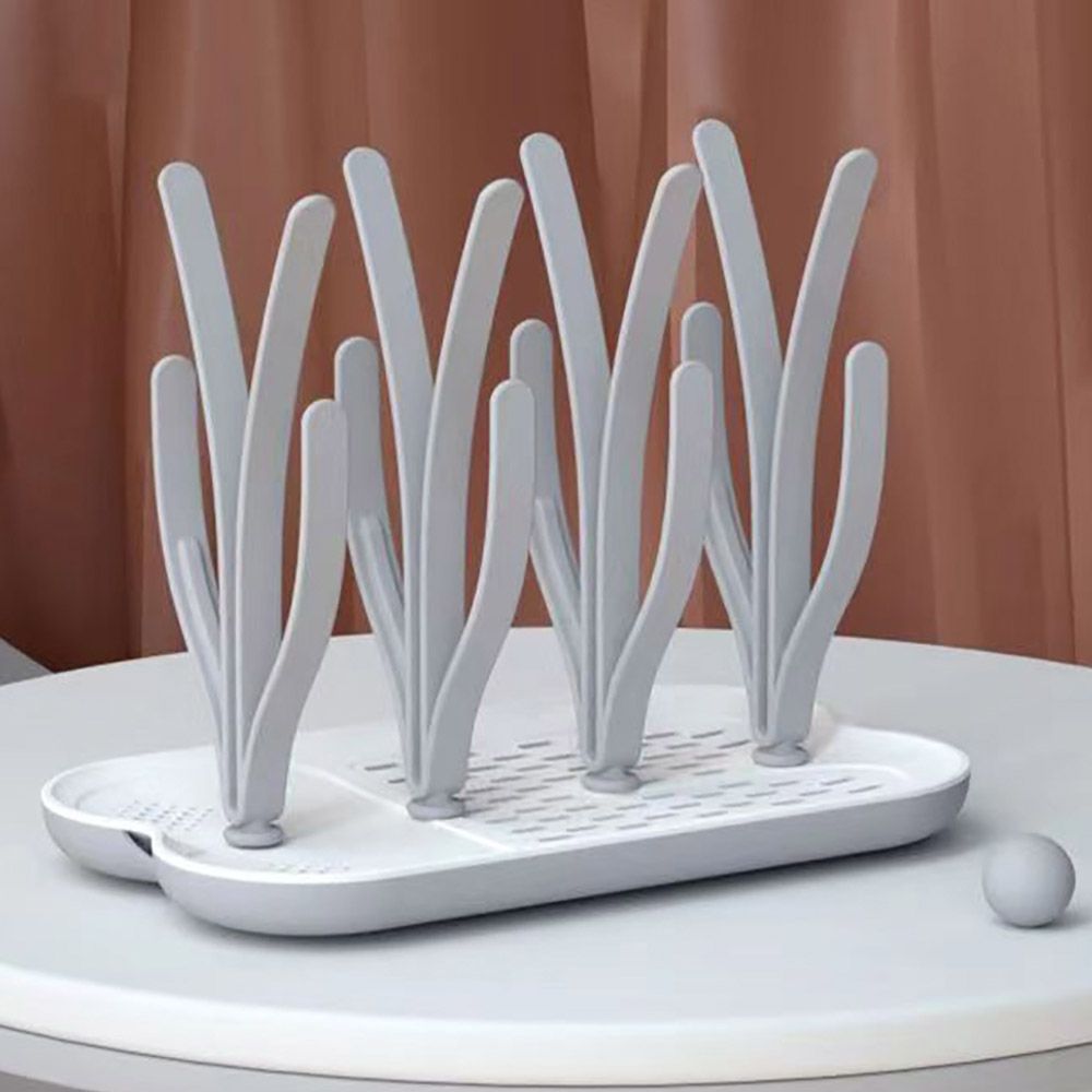 Eazy Kids - 16 Peg Baby Bottle Drying Rack - Grey