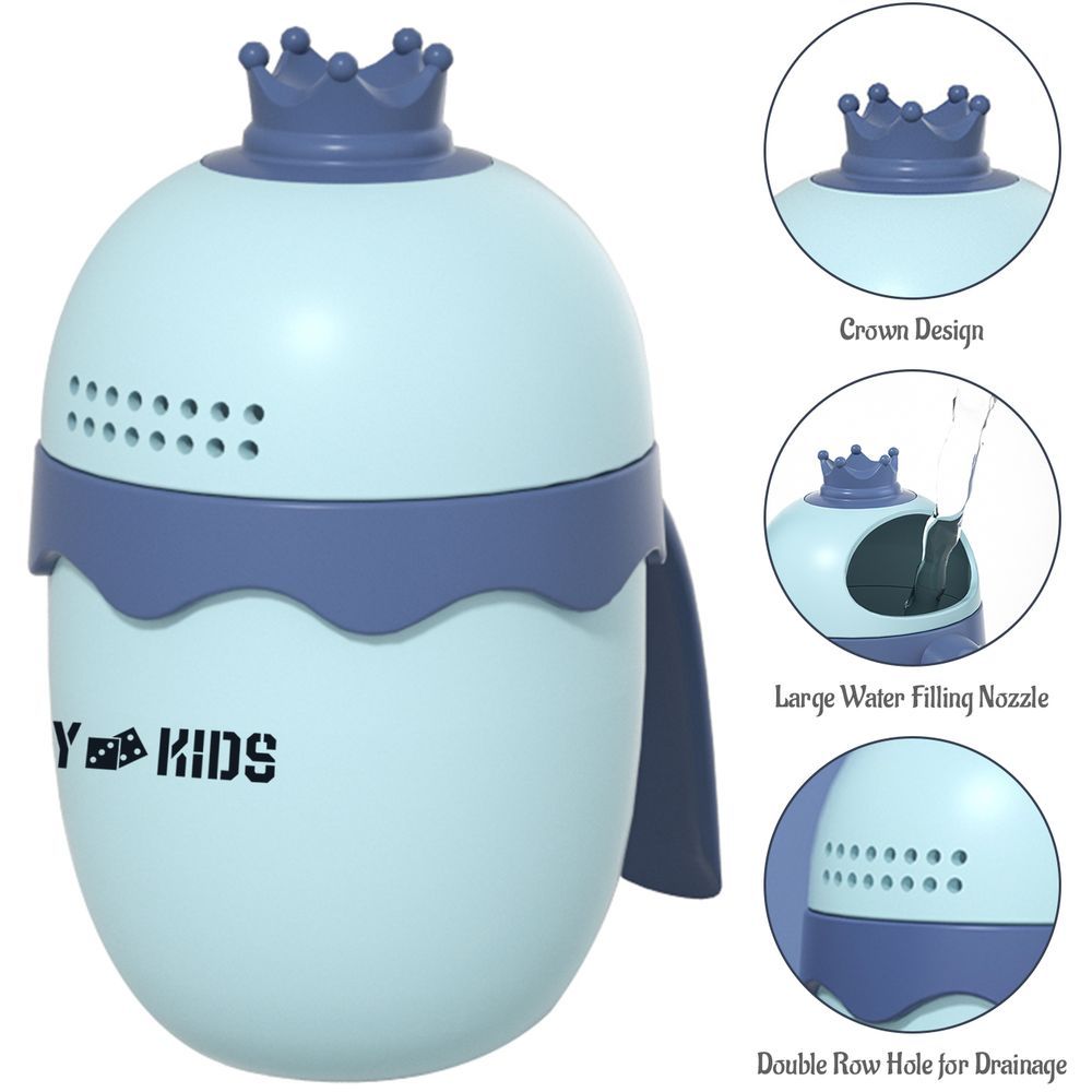 Eazy Kids - Royal Baby Head Shampoo Wash Shower Mug 500ml - Blue