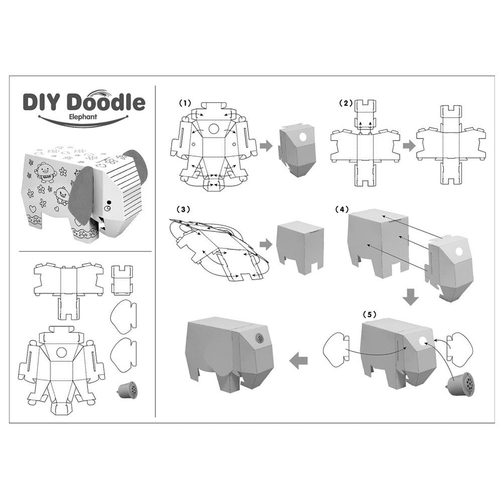 Eazy Kids - Diy Doodle Coloring Elephant With Music & Light