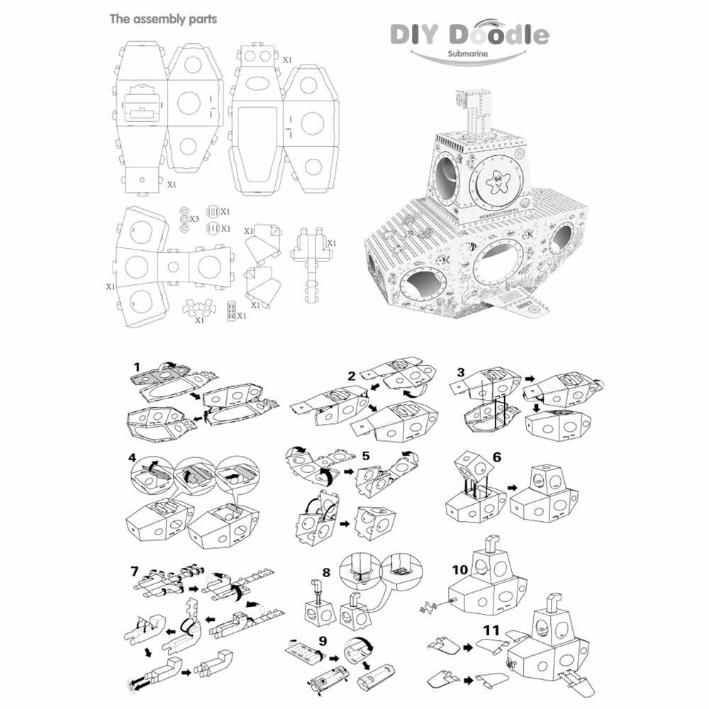 Eazy Kids - Diy Doodle Coloring Submarine With Music & Light