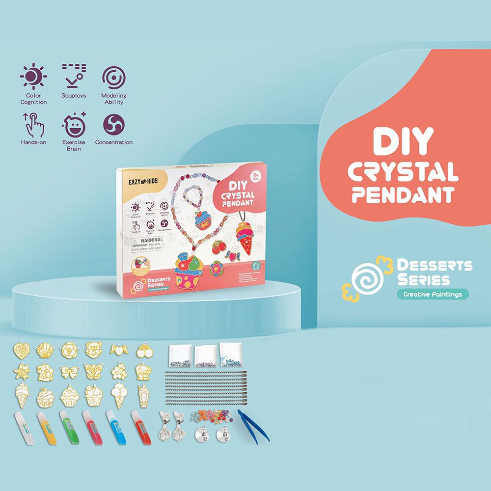 Eazy Kids - DIY Crystal Pendant Making & Coloring Set XL - Dessert