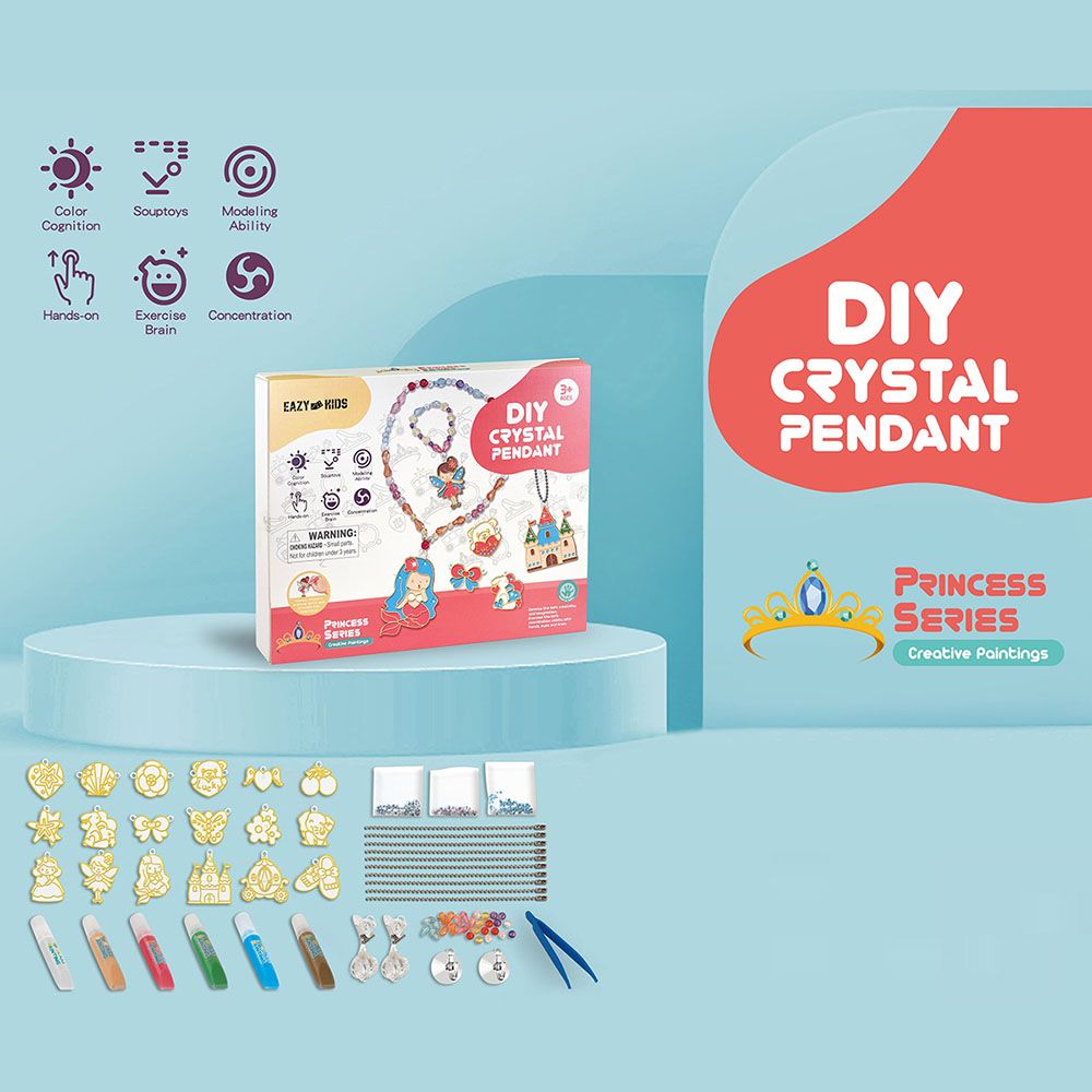 Eazy Kids - DIY Crystal Pendant Making & Coloring Set XL - Princess