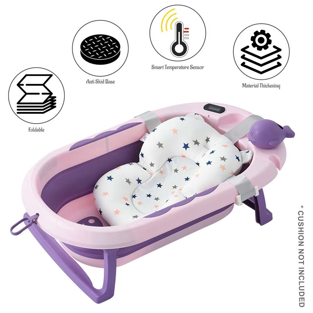 Eazy Kids - Foldable Bathtub W/ Thermometer & Mug - Purple