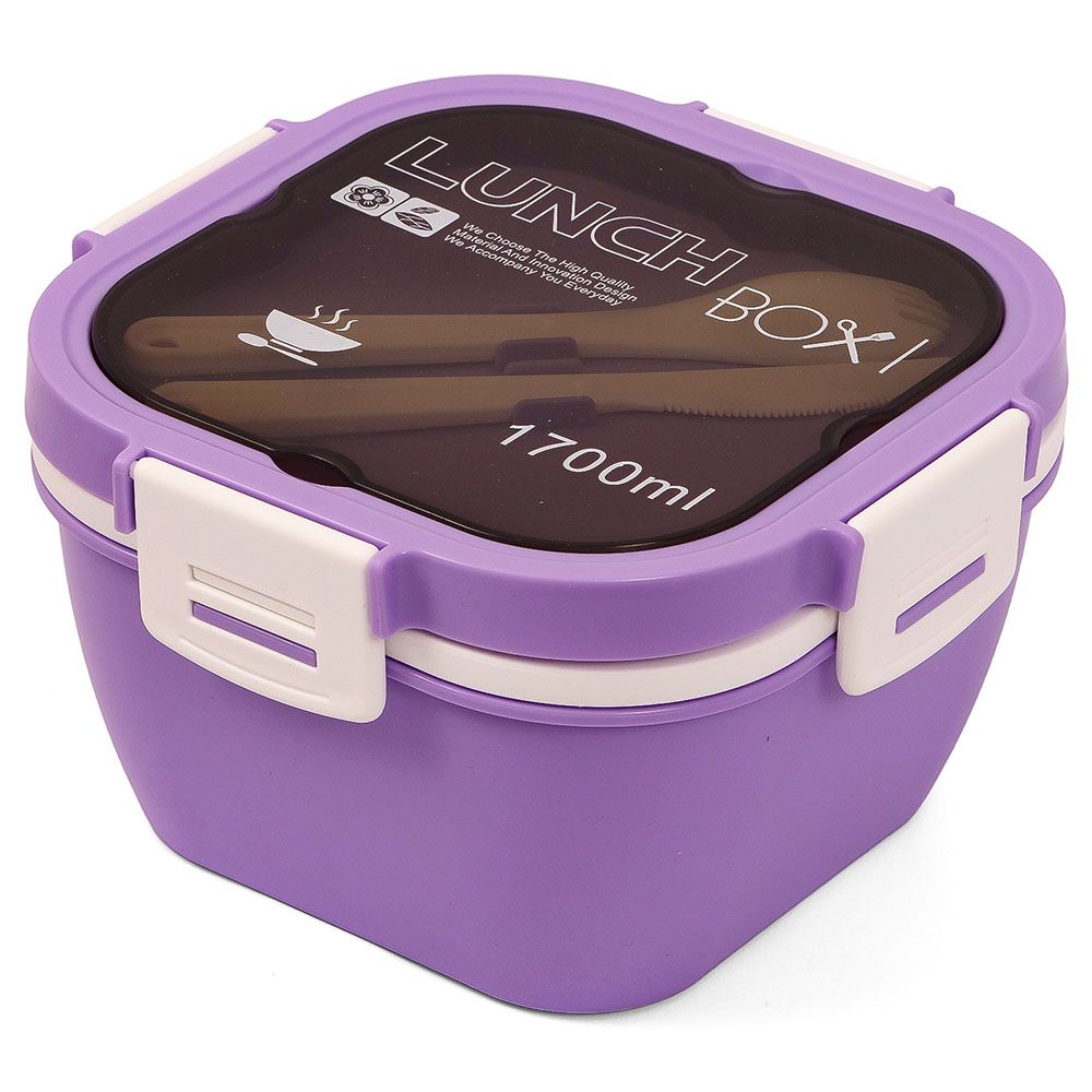 Eazy Kids - 5 Compartment Lunch Box w/ Utensils 1700ml - Purple