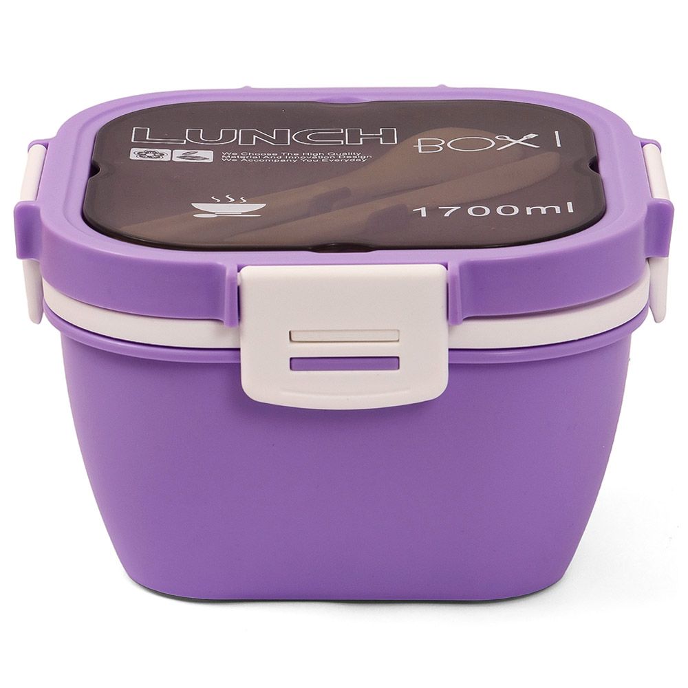 Eazy Kids - 5 Compartment Lunch Box w/ Utensils 1700ml - Purple