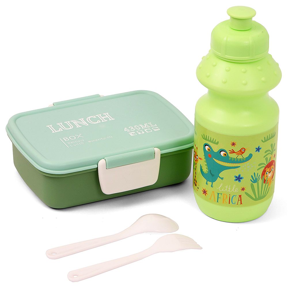 Eazy Kids - Little Africa Lunch Box w/ Bottle - Green