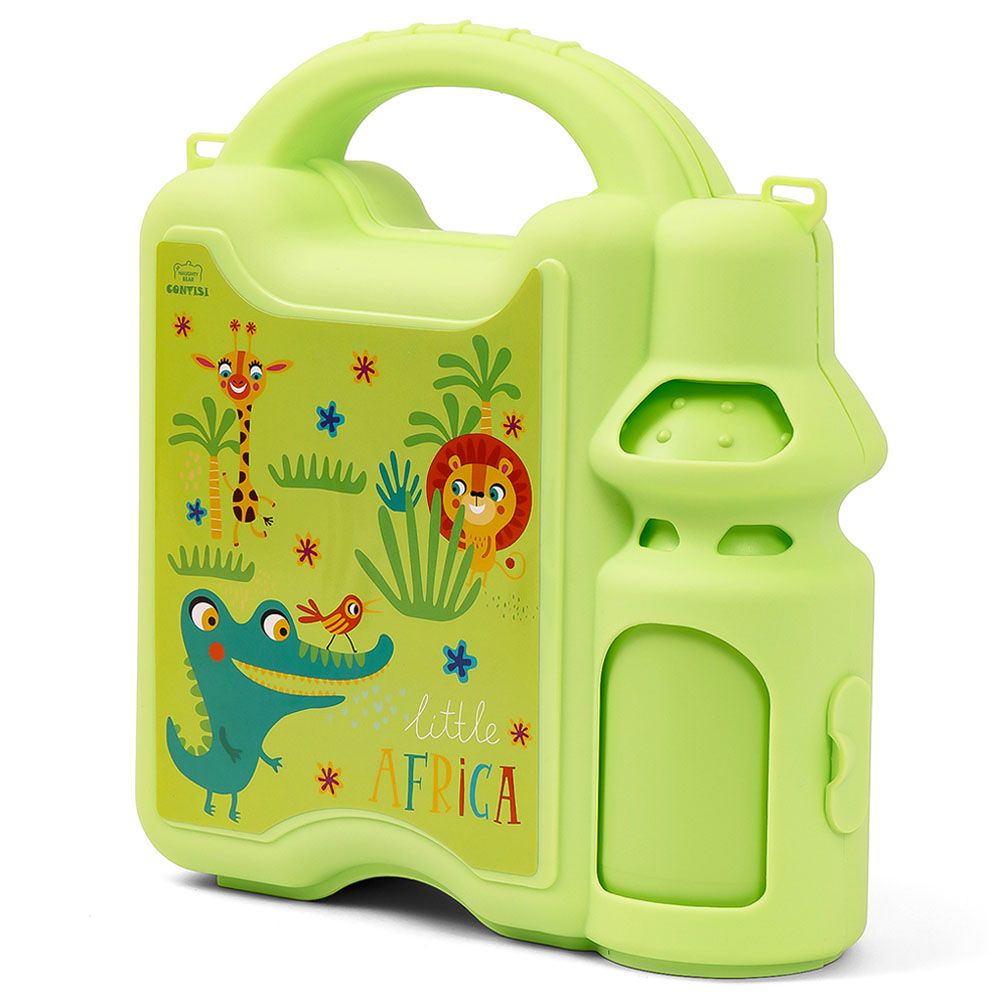 Eazy Kids - Little Africa Lunch Box w/ Bottle - Green