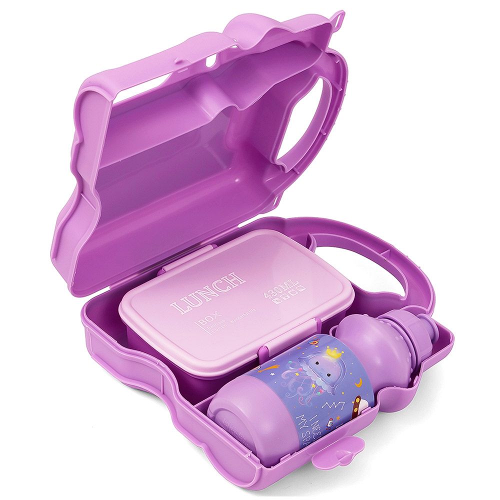 Eazy Kids - Space Lunch Box w/ Bottle - Purple