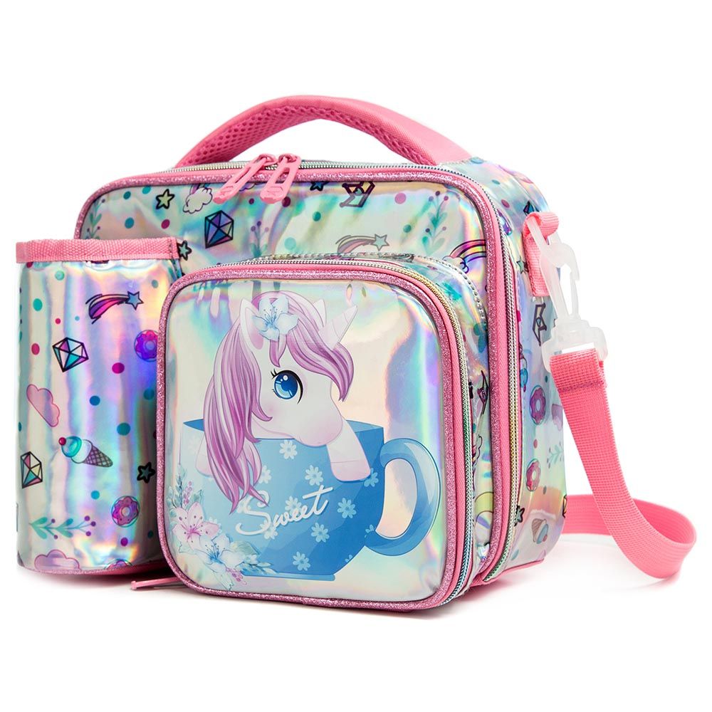 Eazy Kids - Bottle/Lunch Bag - Unicorn Chrome Pink