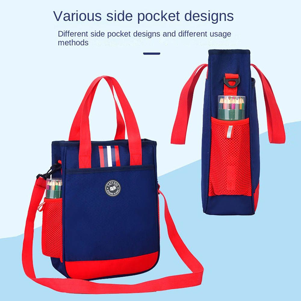 Eazy Kids - Ergonomic Multipurpose School/Lunch Bag - Blue/Red