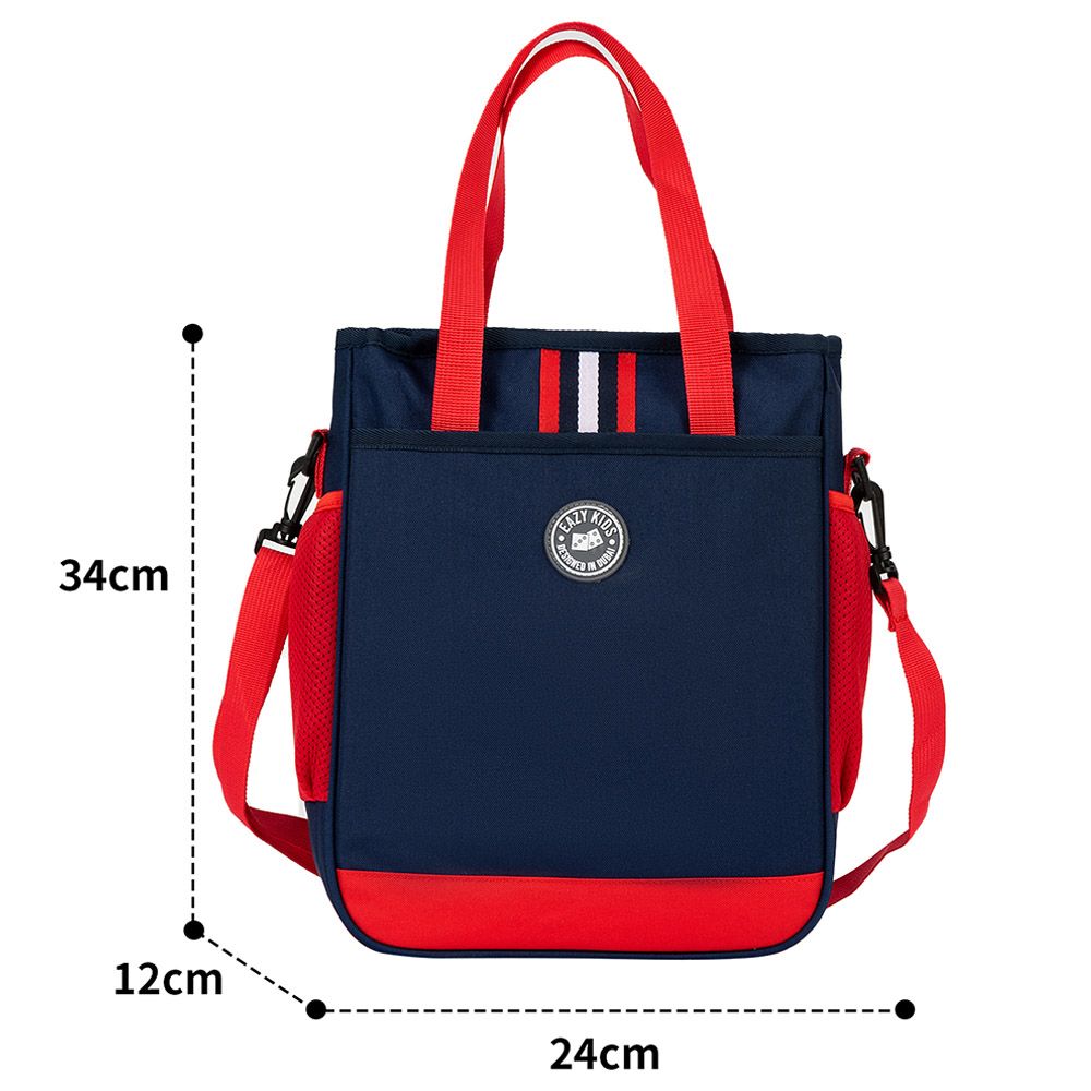 Eazy Kids - Ergonomic Multipurpose School/Lunch Bag - Blue/Red