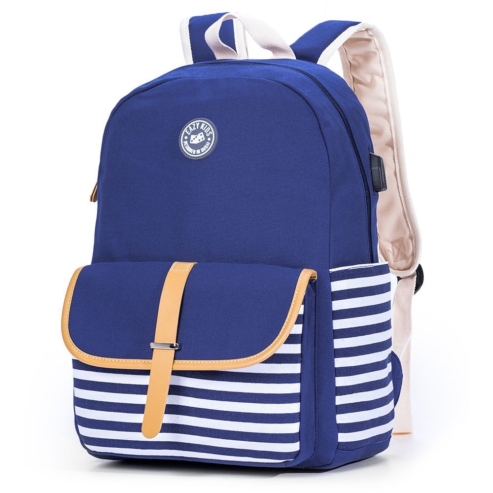 Eazy Kids - Classic School Bag - Blue - 17.7-Inch