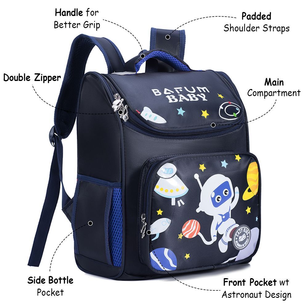 Eazy Kids Astronaut School Bag Blue - 15.4 Inch