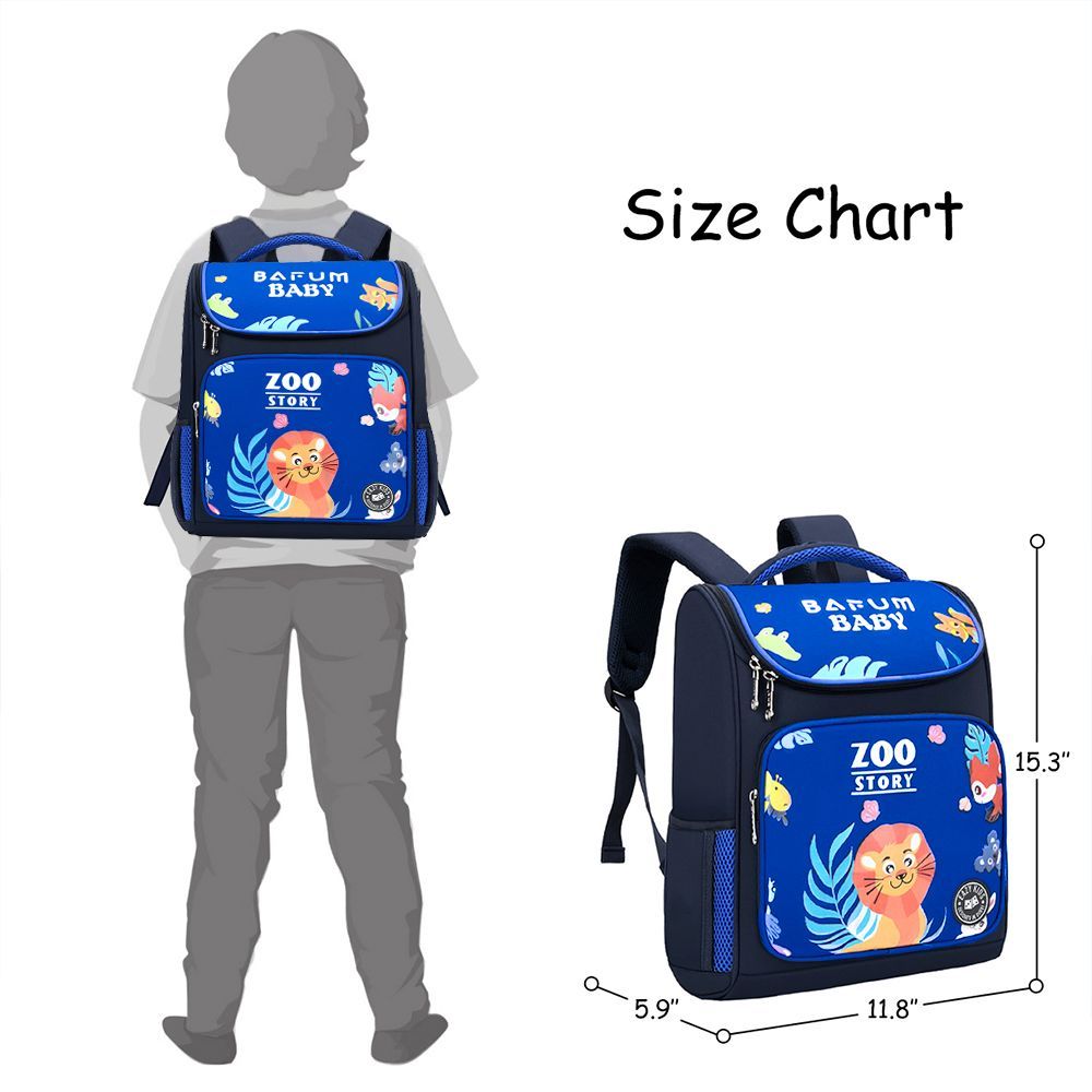 Eazy Kids - Leo School Bag Blue - 15.4 Inch