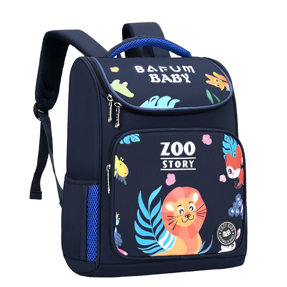 Eazy Kids - Leo School Bag Blue - 15.4 Inch