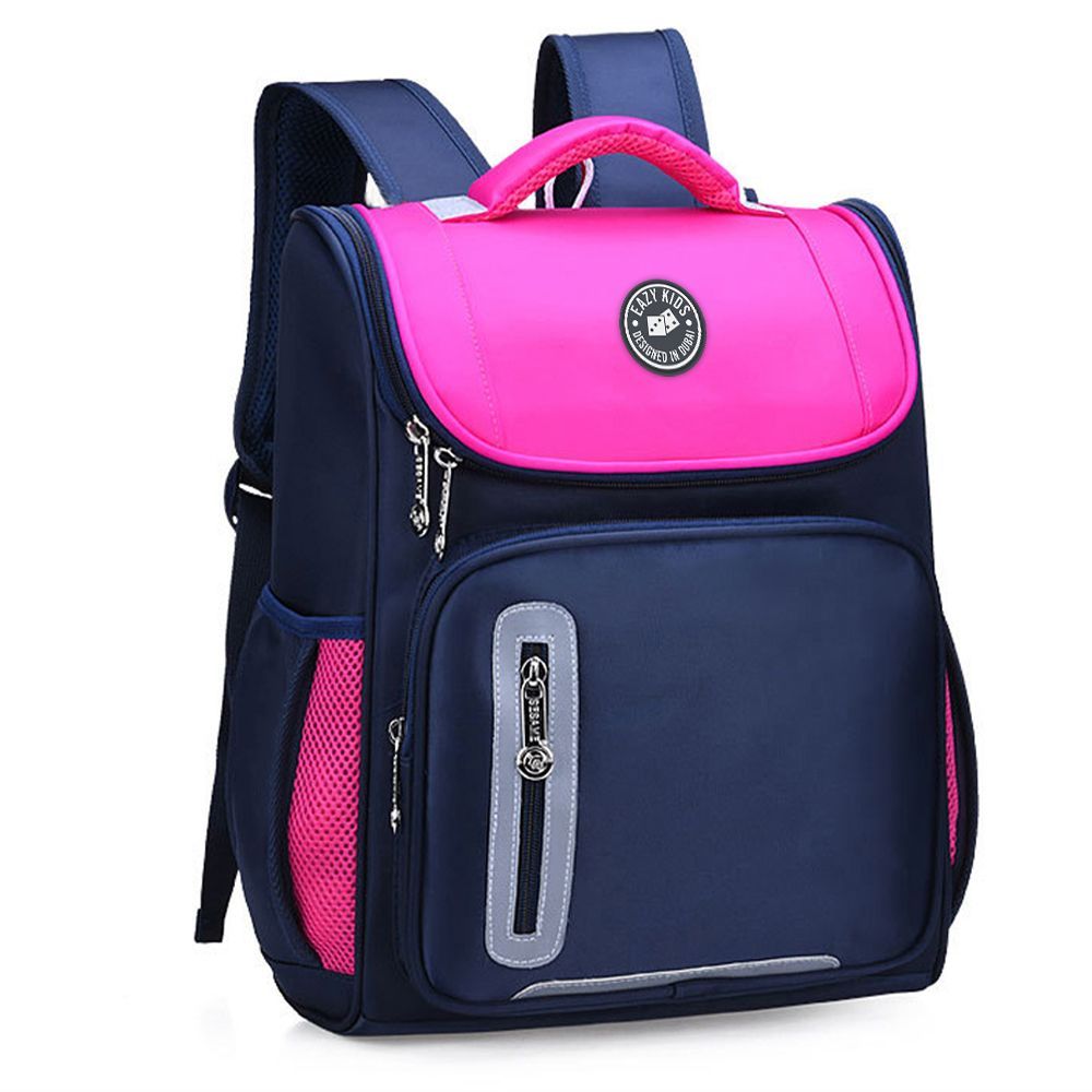 Eazy Kids - Ergonomic School Bag - Pink - 15 Inch