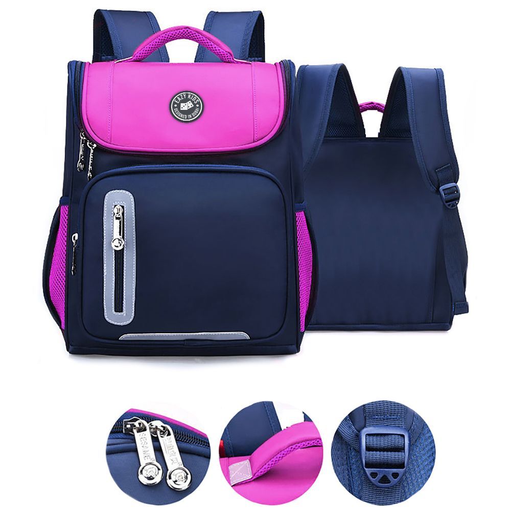 Eazy Kids - Ergonomic School Bag - Pink - 15 Inch