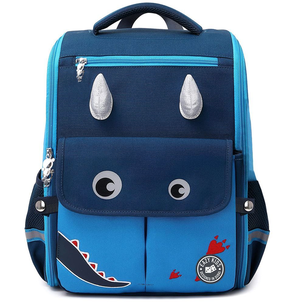 Eazy Kids - Dinosaur School Bag - Blue - 14.6 Inch