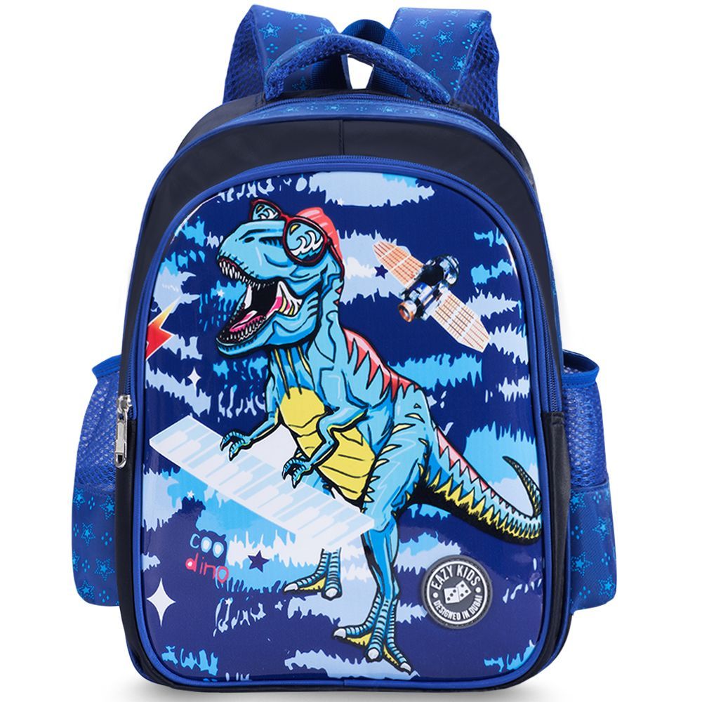 Eazy Kids - T - Rex School Bag - Blue - 11.8 Inch