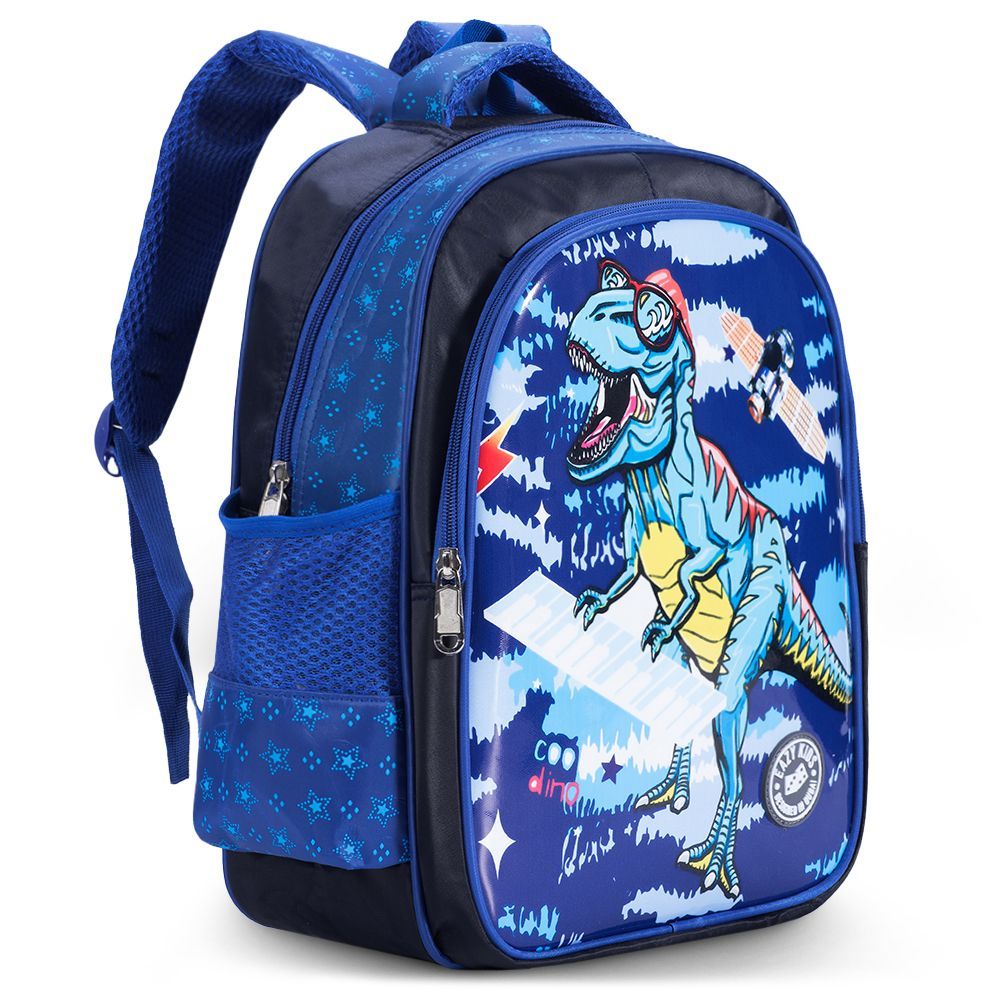 Eazy Kids - T - Rex School Bag - Blue - 11.8 Inch