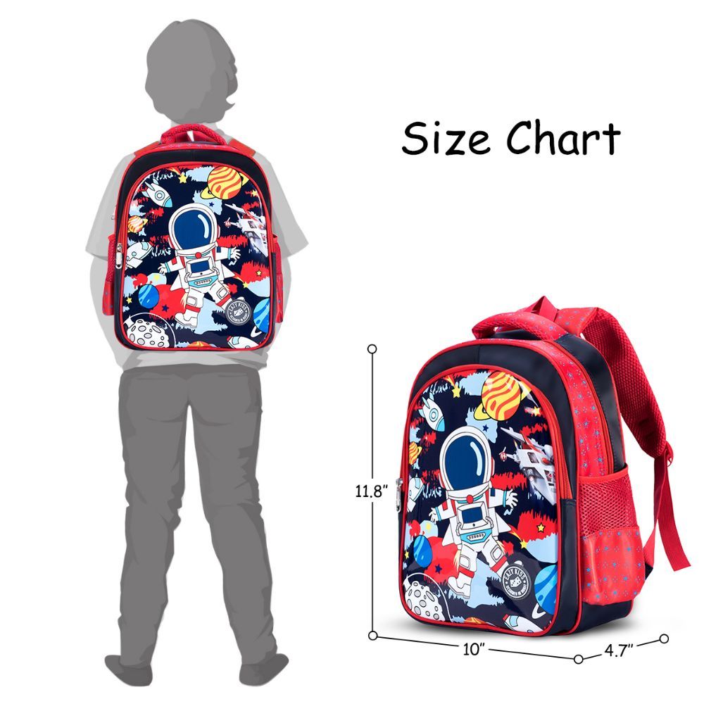 Eazy Kids - Astronaut School Bag - Red - 11.8 Inch