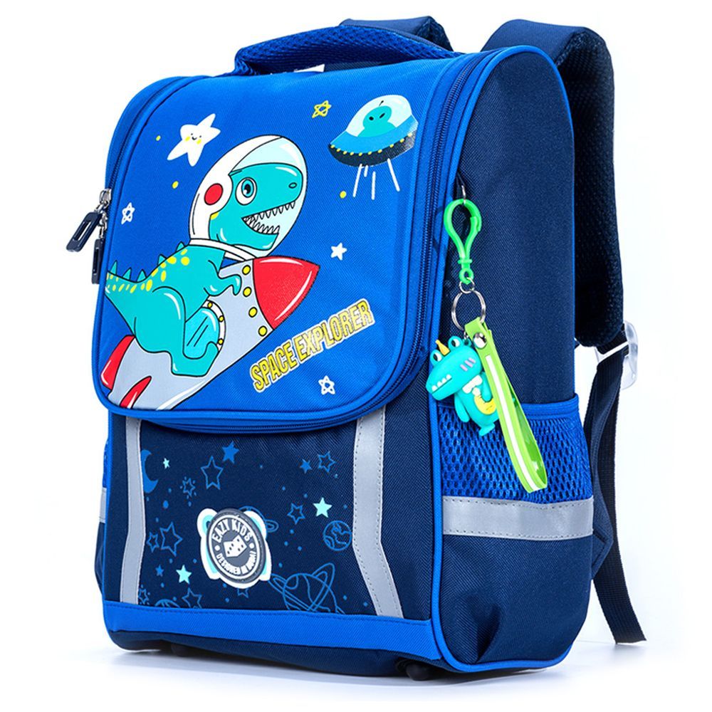 Eazy Kids - School Bag Dino In Space - Blue - 14.6 Inch