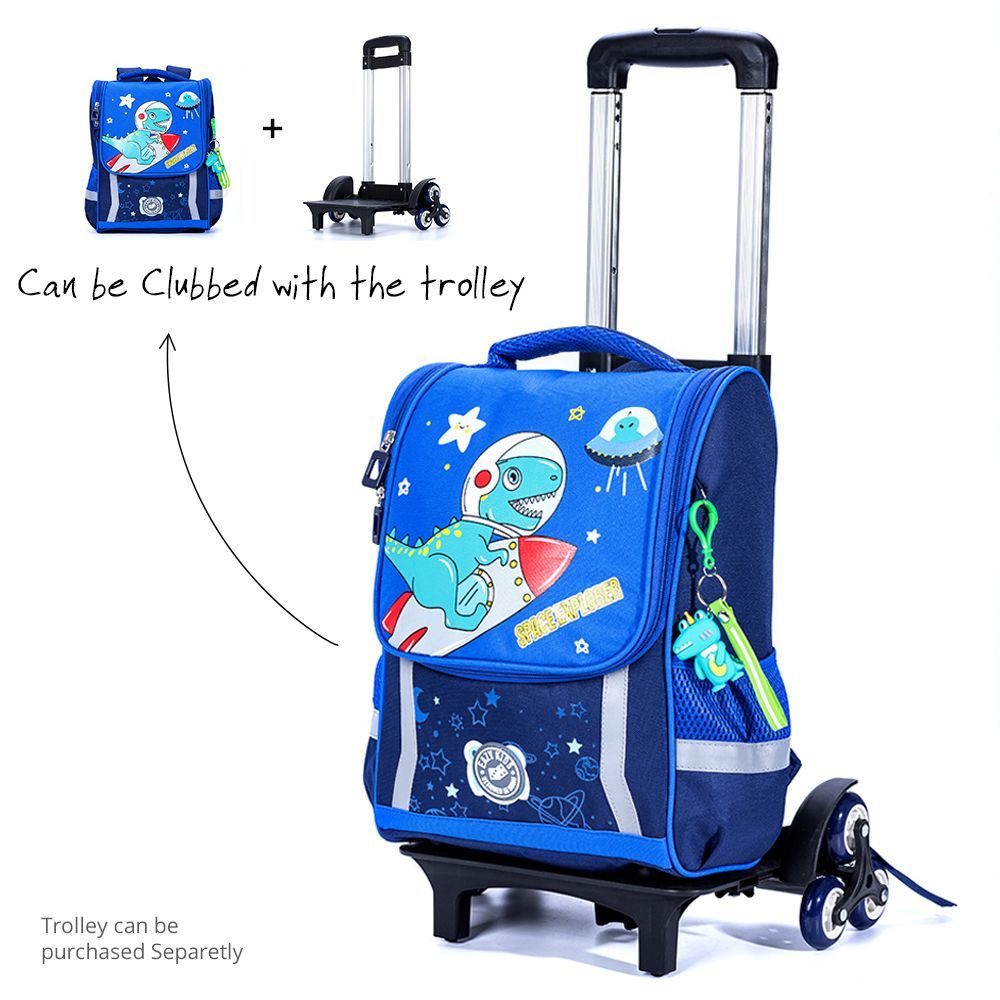 Eazy Kids - School Bag Dino In Space - Blue - 14.6 Inch