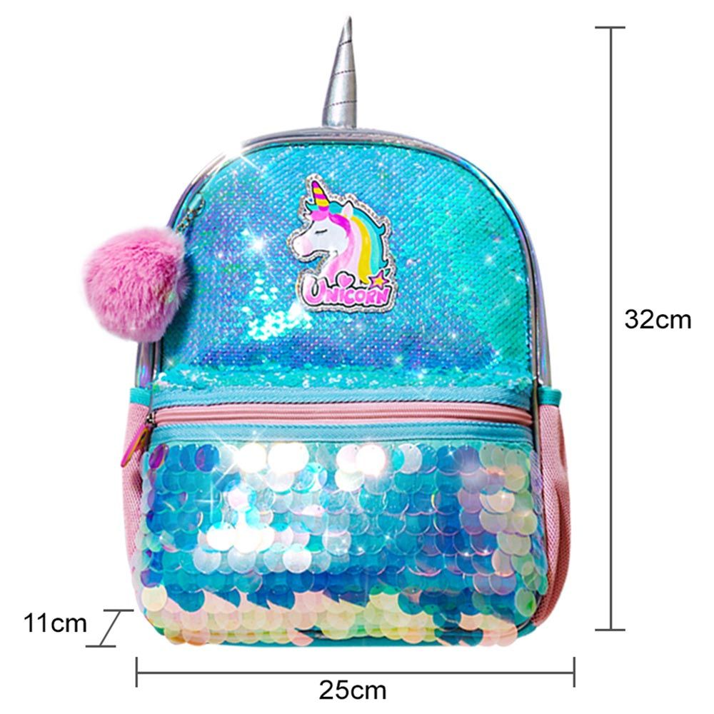 Eazy Kids - Unicorn Sparkle Backpack - 12-Inch - Green