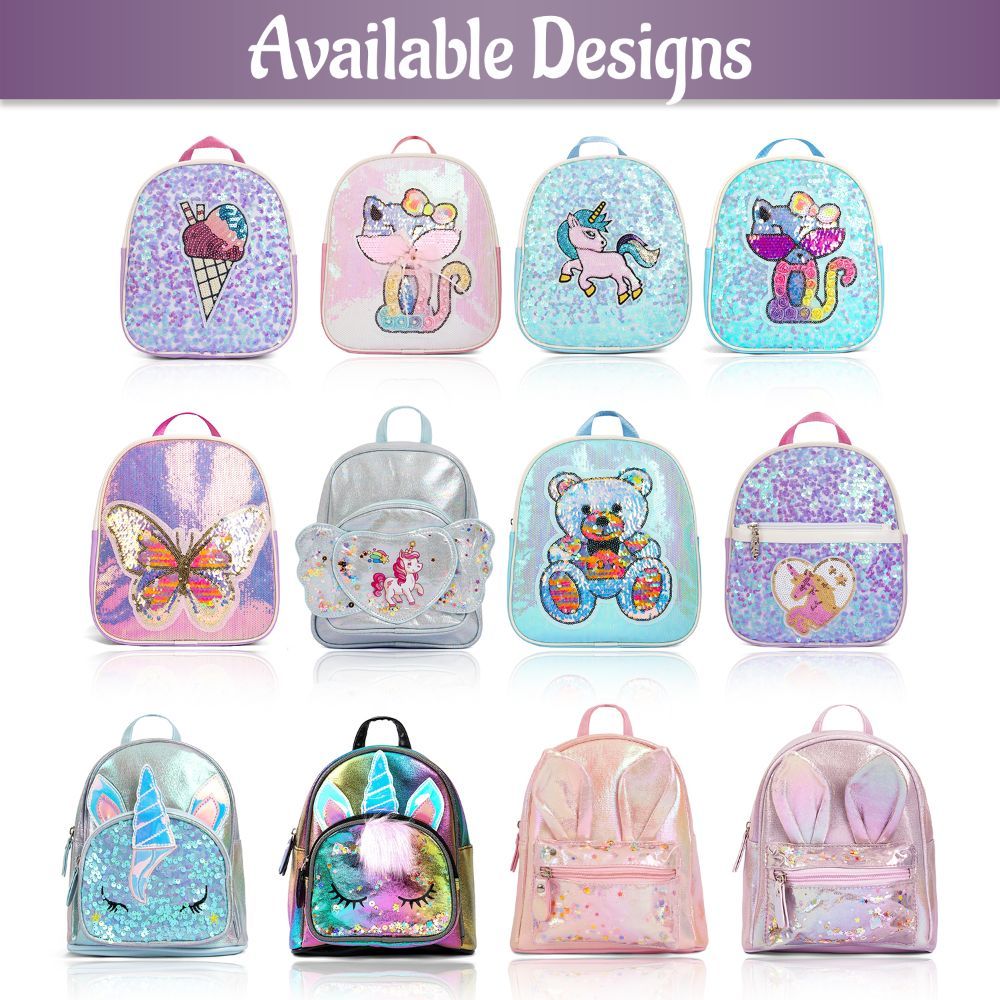 Eazy Kids - School Backpack - 7-Inch - Unicorn Silver