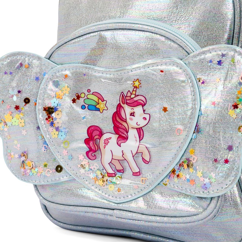 Eazy Kids - School Backpack - 7-Inch - Unicorn Silver