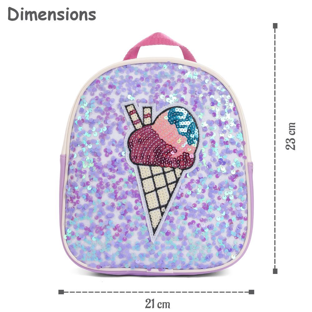 Eazy Kids - Sequin School Backpack - 9-Inch - Softy Purple