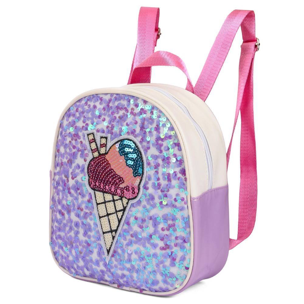 Eazy Kids - Sequin School Backpack - 9-Inch - Softy Purple