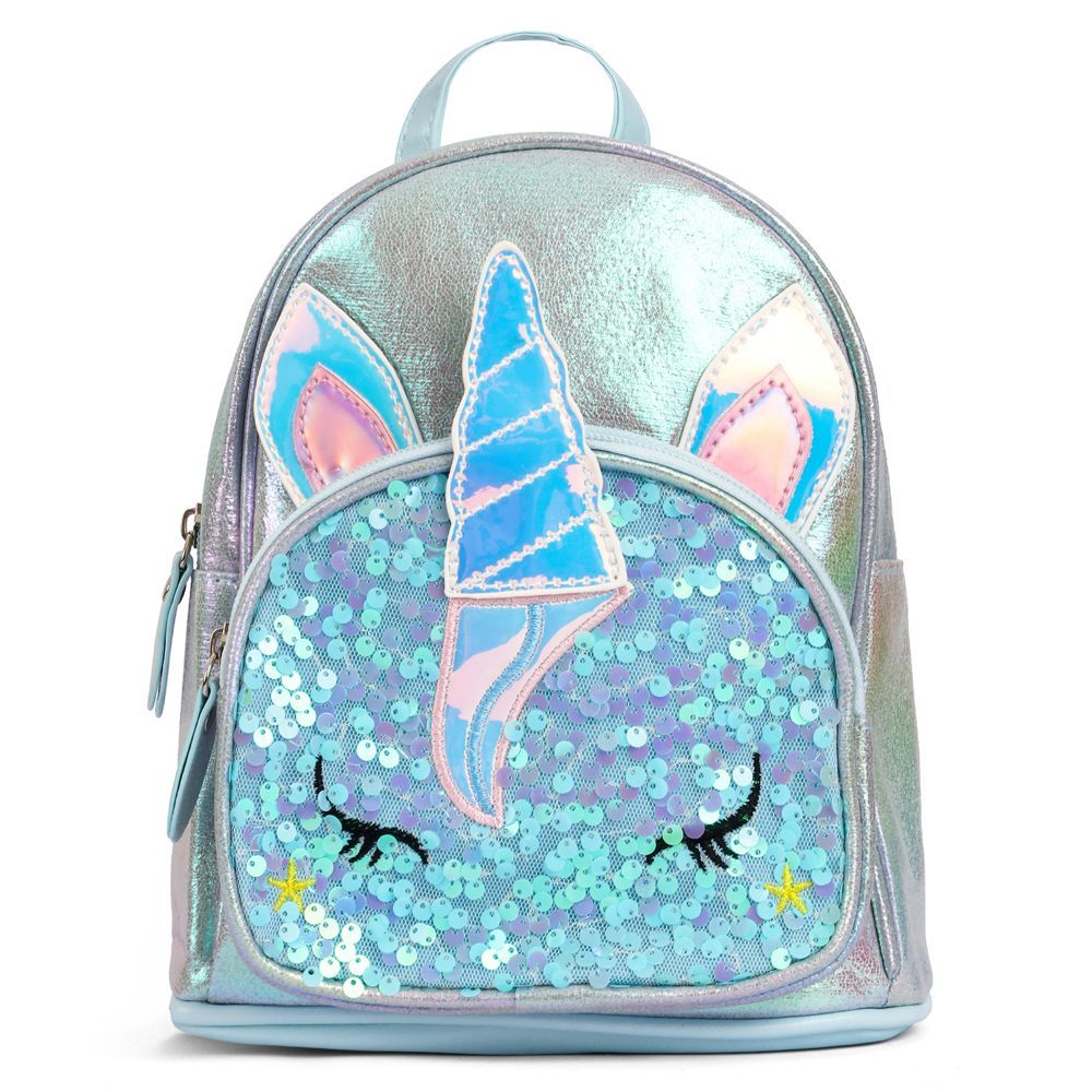 Eazy Kids - Sequin School Backpack - 10-Inch - Unicorn Green